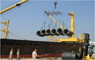 Loading of steel wire rods