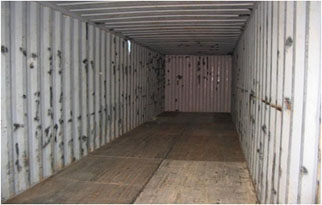 Inside of container